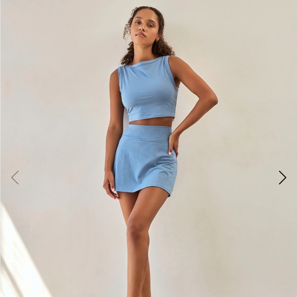 L*Space Blue Crop Top and Skirt Set